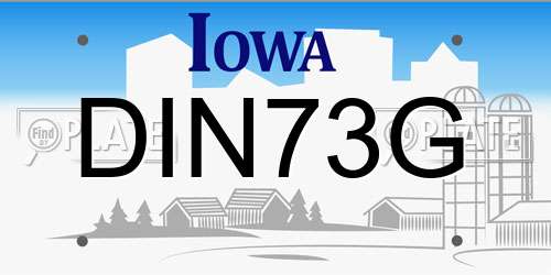 DIN73G Iowa License Plate