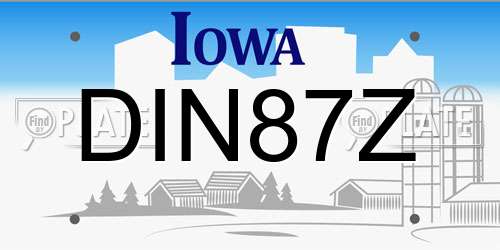 DIN87Z Iowa License Plate