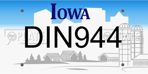 DIN944 Iowa License Plate