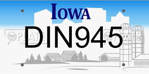 DIN945 Iowa License Plate