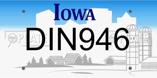 DIN946 Iowa License Plate