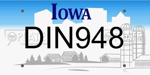 DIN948 Iowa License Plate