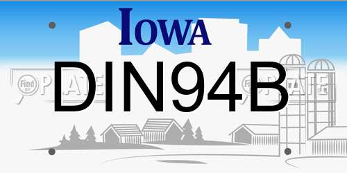 DIN94B Iowa License Plate