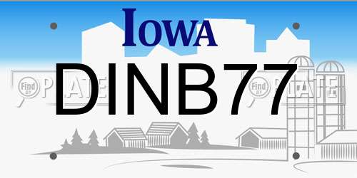 DINB77 Iowa License Plate