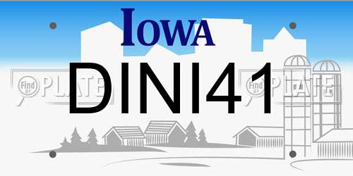 DINI41 Iowa License Plate