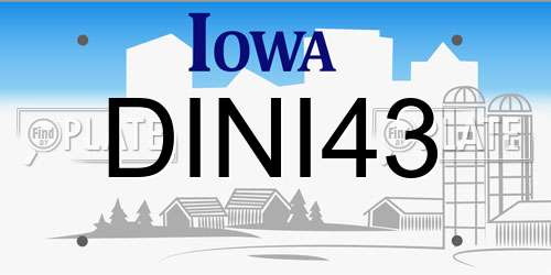 DINI43 Iowa License Plate