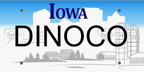DINOCO Iowa License Plate