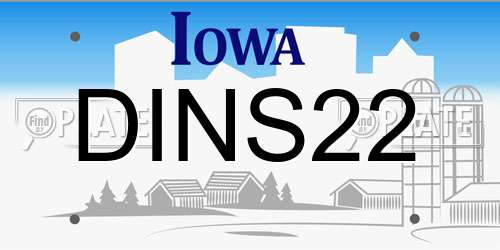 DINS22 Iowa License Plate