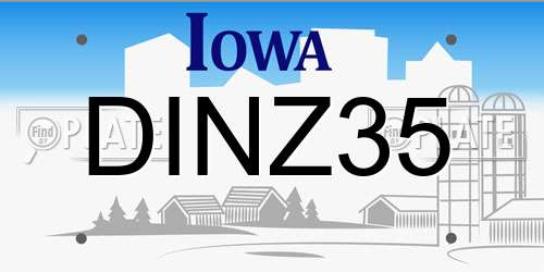 DINZ35 Iowa License Plate