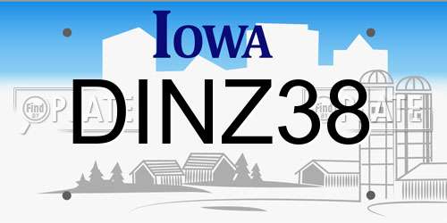DINZ38 Iowa License Plate