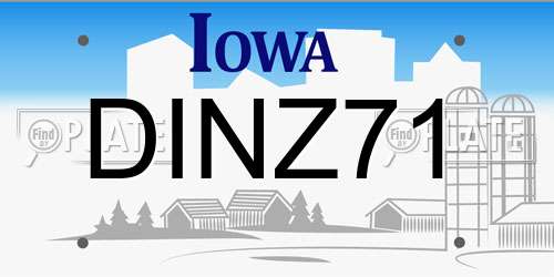 DINZ71 Iowa License Plate