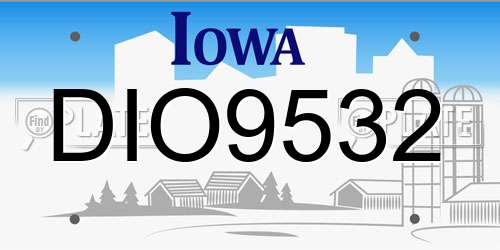 DIO9532 Iowa License Plate