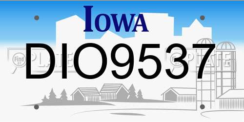 DIO9537 Iowa License Plate