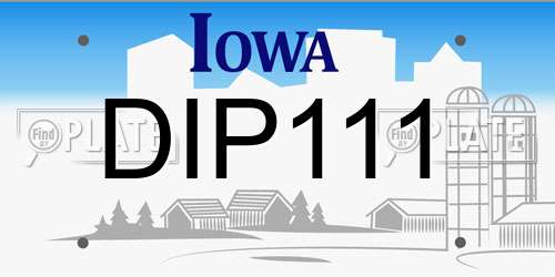 DIP111 Iowa License Plate