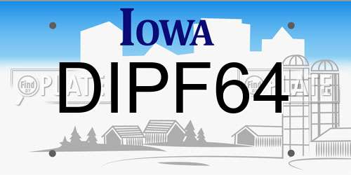 DIPF64 Iowa License Plate