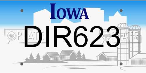 DIR623 Iowa License Plate