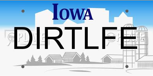 DIRTLFE Iowa License Plate