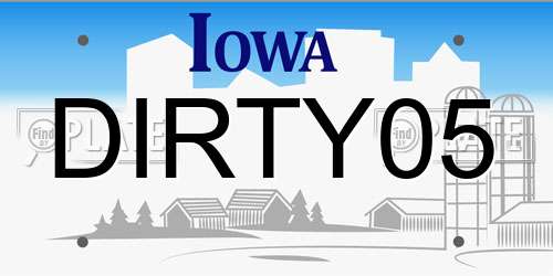 DIRTY05 Iowa License Plate