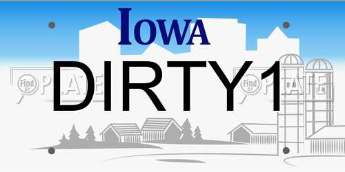 DIRTY1 Iowa License Plate