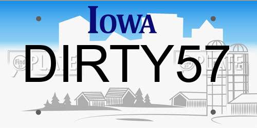 DIRTY57 Iowa License Plate