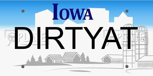 DIRTYAT Iowa License Plate