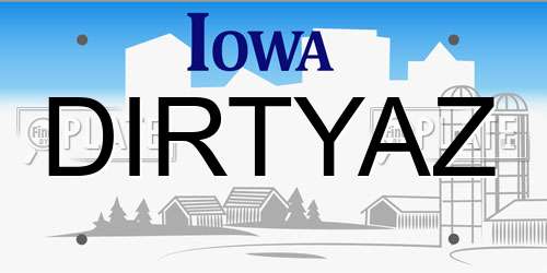 DIRTYAZ Iowa License Plate