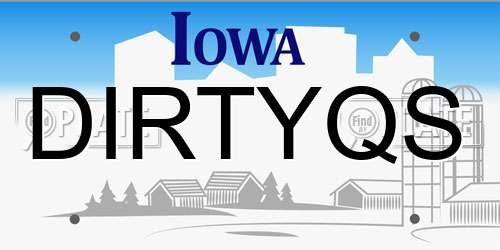 DIRTYQS Iowa License Plate