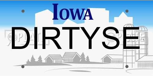 DIRTYSE Iowa License Plate