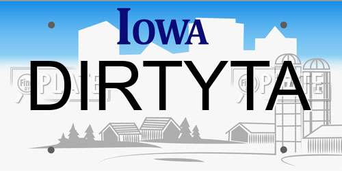DIRTYTA Iowa License Plate