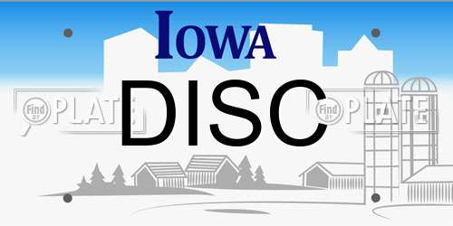 DISC Iowa License Plate