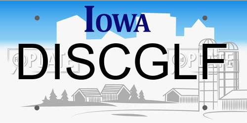 DISCGLF Iowa License Plate