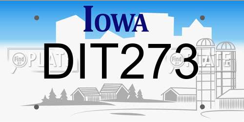 DIT273 Iowa License Plate