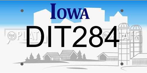 DIT284 Iowa License Plate