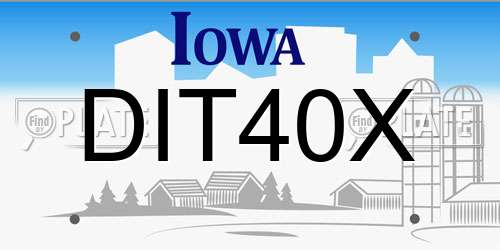 DIT40X Iowa License Plate