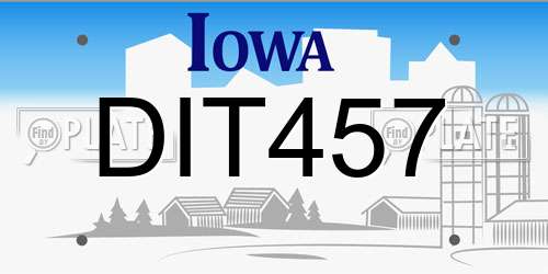 DIT457 Iowa License Plate