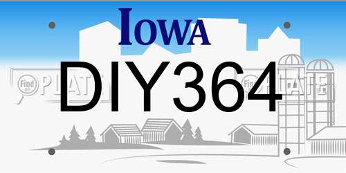 DIY364 Iowa License Plate