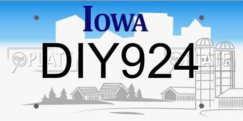 DIY924 Iowa License Plate