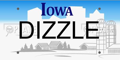 DIZZLE Iowa License Plate