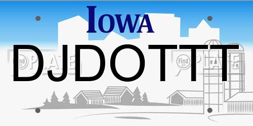 DJDOTTT Iowa License Plate