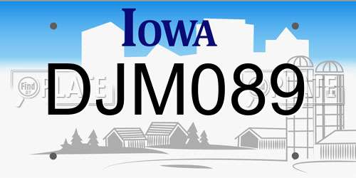 DJM089 Iowa License Plate