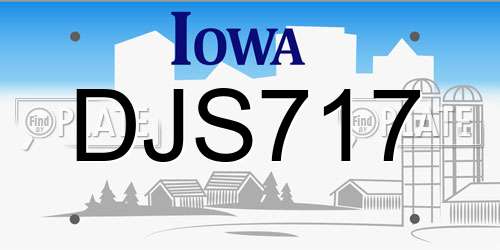 DJS717 Iowa License Plate