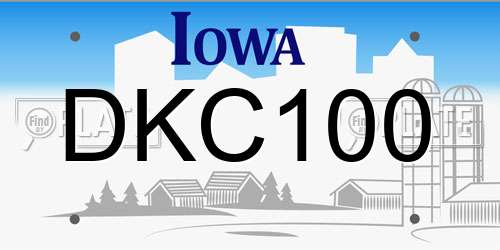 DKC100 Iowa License Plate