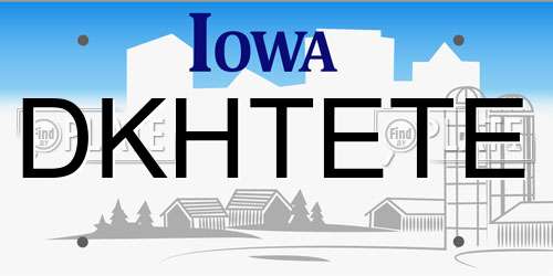 DKHTETE Iowa License Plate