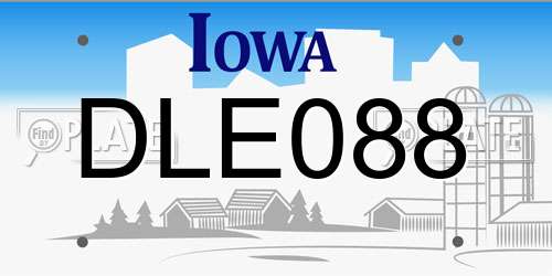 DLE088 Iowa License Plate