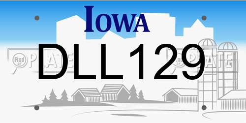 DLL129 Iowa License Plate