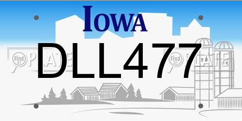 DLL477 Iowa License Plate