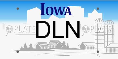 DLN Iowa License Plate