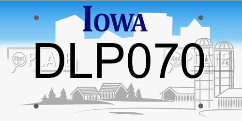 DLP070 Iowa License Plate