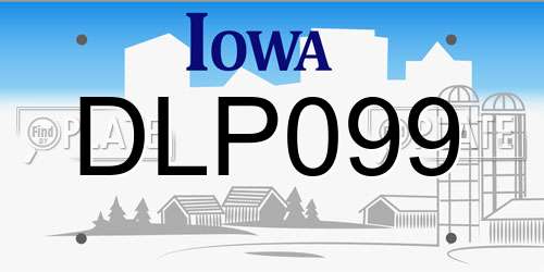 DLP099 Iowa License Plate