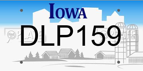 DLP159 Iowa License Plate